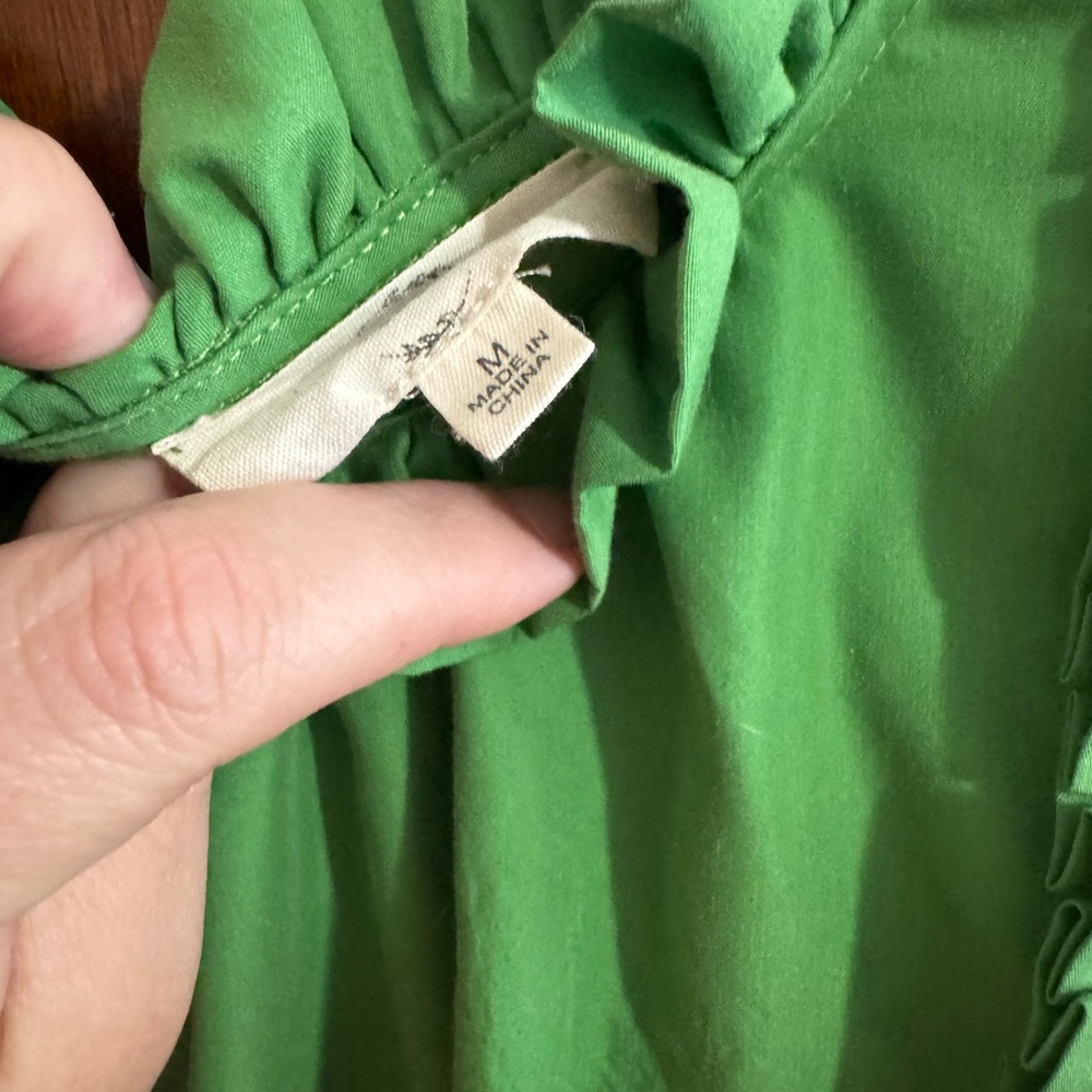 Green Ruffled Kids Dress - Picture 3 of 3